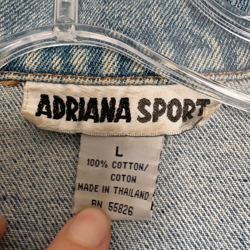 Vintage Coastal cowboy Adriana oversized denim jacket with colorful hem - Picture 3 of 6